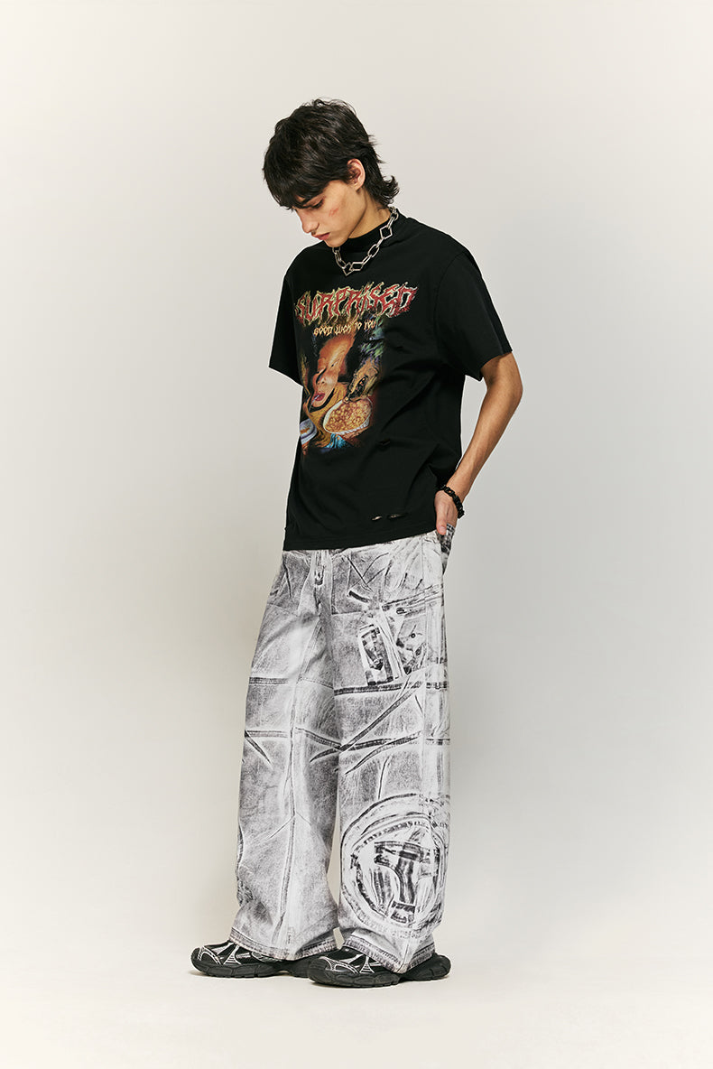 Print Baggy-Fit Jeans