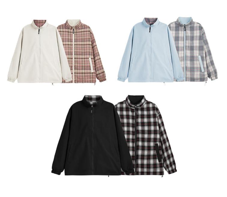 Reversible Plaid Harrington Jacket