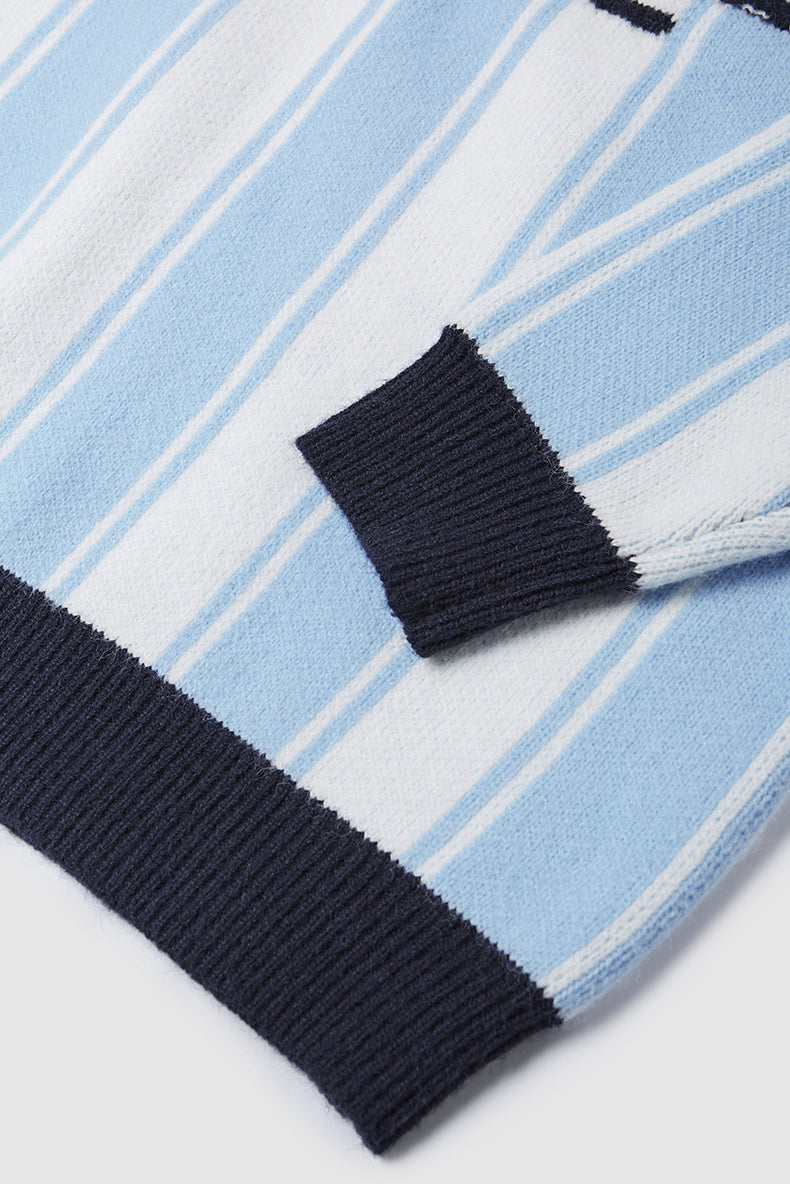 Starline Striped Knit Polo Sweater